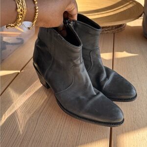 Gravity pope Black Leather Ankle Boots - western Classic Chelsea-Style
